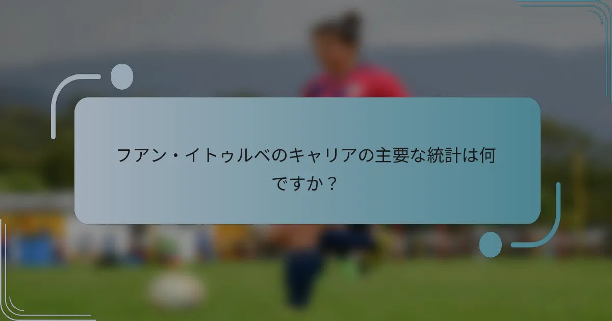 フアン・イトゥルベのキャリアの主要な統計は何ですか?